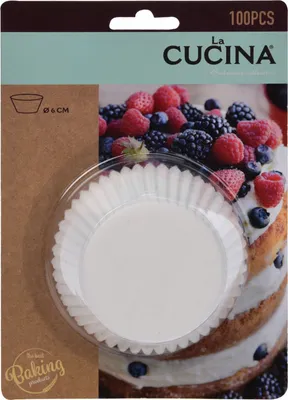 Obrázok produktu pre Formičky na muffiny/koláčiky, papierové, 100 ks, biele