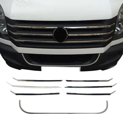Produktbild von Kühlergrill Leisten Grillleisten für VW Crafter 2012-2017 Edelstahl Silber 6tlg