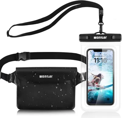 Imagen del producto de Funda impermeable para teléfonos móviles, con protección IPX8, resistente hasta 10 metros de profundidad, ideal para deportes acuáticos