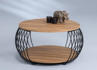 Produktbild von M2 Kollektion Couchtisch / Sofatisch Peking 2 in Eiche braun - MDF, Metall