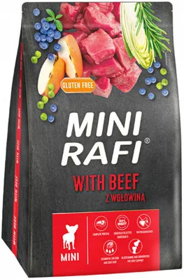 Zdjęcie produktu dla Rafi Mini Sucha Karma Dla Psów Małych Ras Z Wołowiną 3 Kg