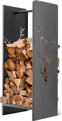 Produktbild von Kaminholzständer - Brennholzhalter - Metall - Mit Kunststoffmatte - 90 cm
