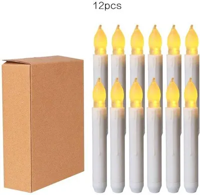 Image de 12 LED, flamme vacillante, intensité réglable, effet bougie, lumière blanche chaude