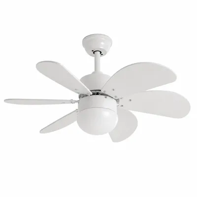 Produktbild von ZMH Deckenventilator Weiß Mit Beleuchtung und Fernbedienung Leise Wohnzimmer 6 Flügeln Ø75 cm Ventilator Timing Fan für Schlafzimmer Küche Esszimmer