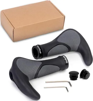 Immagine prodotto di Manopole ergonomiche in corno per MTB e bici da trekking - gomma antiscivolo - manopole da 22 mm