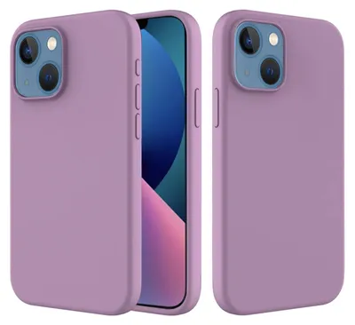 Produktbild von MobyDefend Hülle für iPhone 14 - Matte Silikon Schutzhülle - Lila