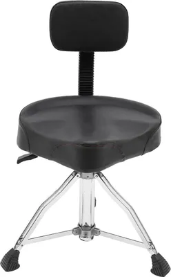Produktbild von Drumhocker - Höhenverstellbarer Schlagzeugstuhl - Klappbar - Pneumatische Sitzhöhe - Ergonomischer Sitz - Mit Rückenlehne