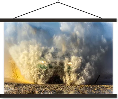 Produktbild von MuchoWow® Textilposter Rennwagen - Rennen - Stoff 120x80 cm mit schwarzem Rahmen - Wanddeko