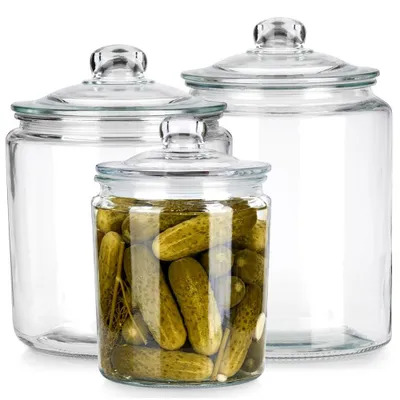 Produktbild von Vilde | Vorratsgläser 3er Set - 2 / 4 / 6 L - Glasdosen mit Dichtung - Spülmaschinenfest