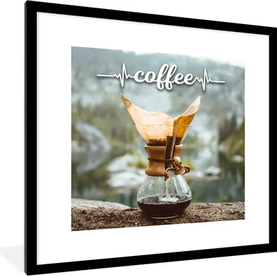 Produktbild von MuchoWow® MuchoWow® Gerahmtes Poster Zitate - Kaffee - Sprichwörter 40x40 cm - Poster mit zchwarzem Bilderrahmen - Poster - Plakat im Rahmen