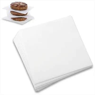 Produktbild von 200 Blatt Pergamentpapier, 15 cm x 15 cm, Butterpapier, Brotpapier, Antihaft-Käsepapier, Butterpapier zum Trennen von Burgern, Keksen, Gebäck und zum Einwickeln von Süßigkeiten.