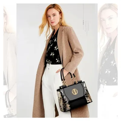 Produktbild von Handtasche Damen Umhängetaschen Elegante Schultertasche Frauen Shopper großer Kapazität Henkeltasche mit Stickerei