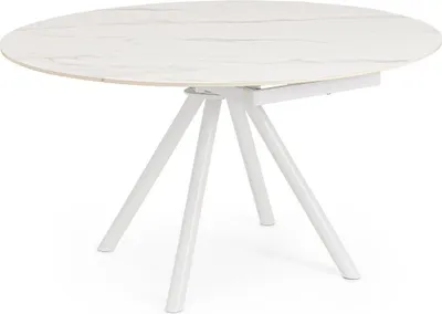Produktbild von Tisch Jonni 85-135 x 85 x 75 cm Stahl Weiß