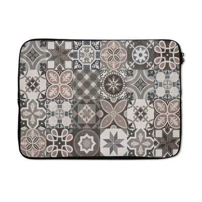 Produktbild von MuchoWow® Laptop Hülle 13 Zoll Blumen - Figuren - Braun - Design Laptoptasche - Laptophülle - Sleeve - Rundumschutz
