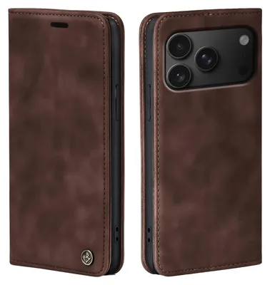 Produktbild von Handy Hülle für Apple iPhone 18 Pro Klapphülle Bookcase Flip Cover Handy Tasche Etui Farbe: Dunkelbraun