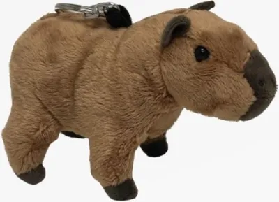 Produktbild von Kuscheltier Schlüsselanhänger Capybara 13 cm braun Plüschwasserschwein
