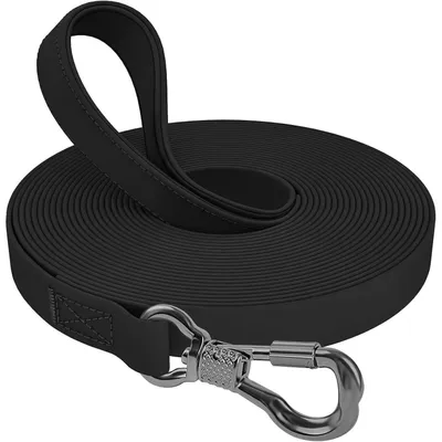 Produktbild von Schleppleine für Hunde 15M Wasserdicht mit abschließbarem Karabiner Schwarz