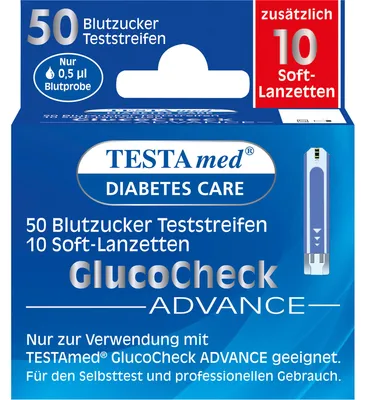 Obrázek produktu pro Testovací proužky TESTAmed Advance na měření glukózy v krvi (60 ks)