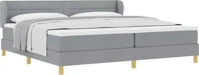 Obrázek produktu pro vidaXL Skříňová postel s matrací světle šedá 200 x 200 cm látka