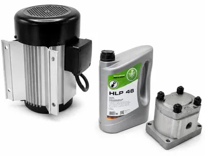 Produktbild von SECURA 400V Elektromotor & Hydraulikpumpe Set für 10t Holzspalter + Hydrauliköl, KI-generiertes Bild