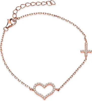 Produktbild von Rosé vergoldetes Armband 925er silber SB0238