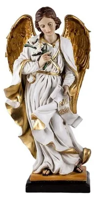 Erzengel Gabriel Figur, Kunstharz, handbemalt, 30 cm