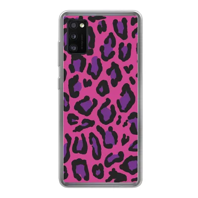 Produktbild von MuchoWow® Handyhülle Schutzhülle Hülle für Samsung Galaxy A41 Pantherdruck - Rosa - Lila Silikon Softcase Handy Hülle - Mobiltelefon