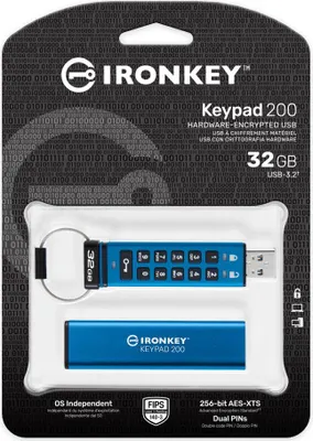 Produktbild von Kingston IronKey Keypad 200 32 GB, USB-Stick, (USB-A 3.2 Gen 1)