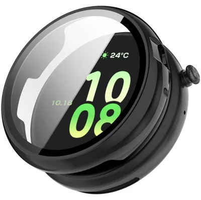 Image de Étui pour montre connectée + verre de protection pour Honor Watch Fit - Boîtier de protection noir