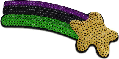 Produktbild von Sternschnuppe Stern Mit Pailletten - Aufnäher, Bügelbild, Aufbügler, Applikationen, Patches, Flicken, Zum Aufbügeln, Größe: 13,9 x 5,9 cm