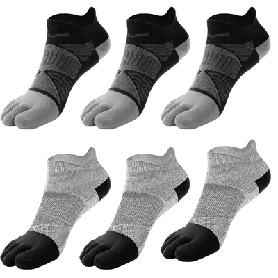 Produktbild von 6 Paar Damen-Zehenstrümpfe mit fünf Zehen, aus Baumwolle, atmungsaktiv, strapazierfähig, für den Sport