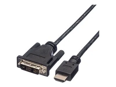 Image de ROLINE Câble DVI (18+1) ST - HDMI ST, noir, 2 m