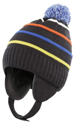 Produktbild von Magracy Kleinkind Kinder Beanie Mütze Jungen gestreifte Stickmütze mit Ohrenklap