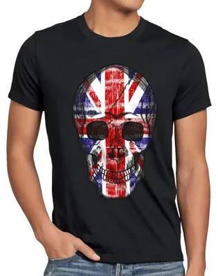 Produktbild von style3 Great Britain Skull Herren T-Shirt Totenkopf England Flagge Oberteil Jack Union Kostüm