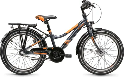 Produktbild von 20 Zoll Kinderfahrrad, 3-Gang, Jungenfahrrad, S’COOL troX, ab 6–9 Jahre, 115–130 cm, Dunkelgrau/Orange