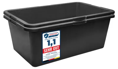 Produktbild von Garronda Mörtelwanne 2 Pack 80 L Rechteckig Mörtelkübel Kunststoffwanne – stabile Maurerkübel aus recyceltem PE Mörtelkasten für Beton, Garten oder Werkstatt GD-0169