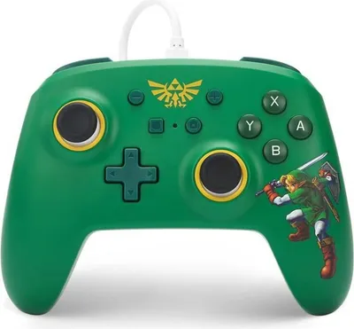 Produktbild von PowerA NSGP0199-01, Gamepad, Nintendo Switch, Kabelgebunden, USB, Grün, Weiß, Gelb, 3 m