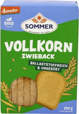Produktbild von Sommer Demeter Weizen-Vollkorn Zwieback - - 200g