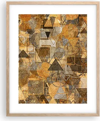 Produktbild von Gerahmtes Poster - Rahmen in heller Eiche - Abstraktion modern - 40x50 cm - Wand Bild - Wanddeko - Wandbilder - Wandposter - Bilderrahmen - Bilder - Kunstdruck - Wandbild - P2NPA40x50-4021