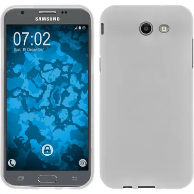 Produktbild von PhoneNatic Case kompatibel mit Samsung Galaxy J3 Emerge - weiß Silikon Hülle matt Cover