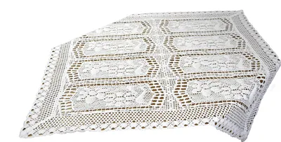 Obrázek produktu pro Krajkový čtvercový ubrousek, bílý, 85x85 cm, háčkovaný čtverec, boho styl
