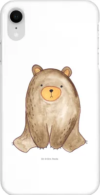 Produktbild von Mr. & Mrs. Panda Iphone XR Handyhülle Bär sitzend - Weiß - Geschenk, Teddy, Premium Kunststoff, Handy Case