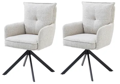 Produktbild von Armlehnstuhl >Sofia young< (2er Set) Federkern, drehbar, beige, schwarz - 61x93,5x67 (BxHxT)