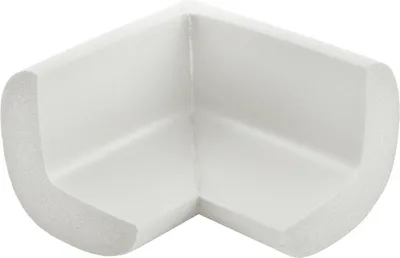 A white foam corner protector for furniture.