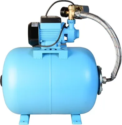 Produktbild von Hauswasserwerk AQB 60 - Geräuscharmer Hochdruck - Wasserpumpe (2100l/h, 370W, Förderhöhe 39m) - 50L Druckkessel - Hauswasserautomat mit Druckschalter Manometer - Ideal für Gartenbewässerung 50 Liter