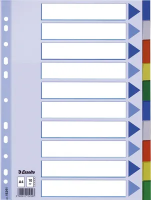Produktbild von Esselte Kunststoff Register blanko A4 PP 10-teilig