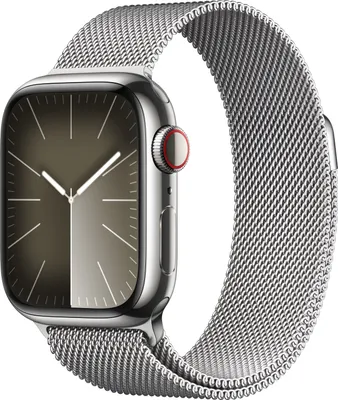 Produktbild von APPLE Watch Series 9 GPS + Cellular 41mm stříbrné pouzdro z nerezové oceli se stříbrnou milánskou smyčkou