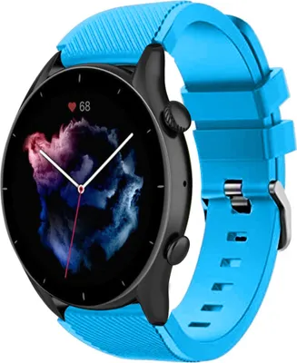 Produktbild von Strap-it Amazfit GTR 3 (Pro) Silikonarmband (Hellblau)