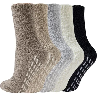 Produktbild von Hocerlu Kuschelsocken Stoppersocken mit Noppen für Damen 5 Paar, EU 35-42