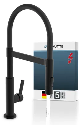 Produktbild von 21123-EU MIAMI E Spültischarmatur Niederdruck, Schwarz matt, mit Soft-Touch Schlauch